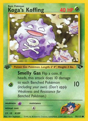 Koga's Koffing (79) card from Gym Challenge
