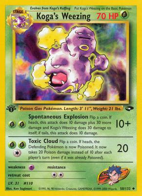 Koga's Weezing card from Gym Challenge
