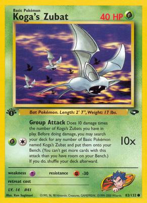 Koga's Zubat card from Gym Challenge