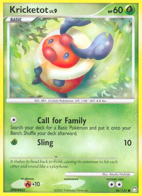 Kricketot card from Mysterious Treasures