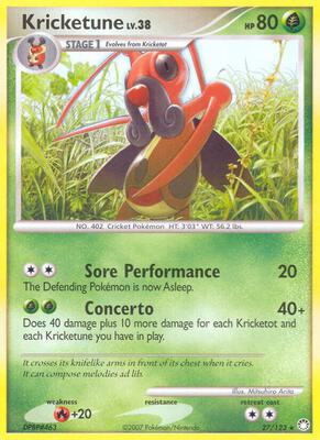 Kricketune card from Mysterious Treasures
