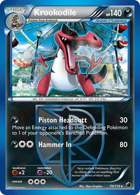 Krookodile (Team Plasma) card from Plasma Freeze