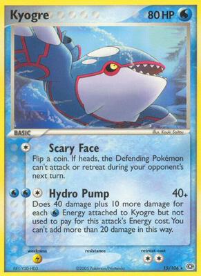 Kyogre - 015/106 card from EX Emerald