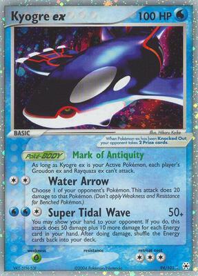 Kyogre ex card from EX Hidden Legends