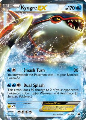 Kyogre EX card from Dark Explorers