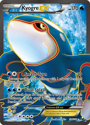 Kyogre EX (104 Full Art) card from Dark Explorers