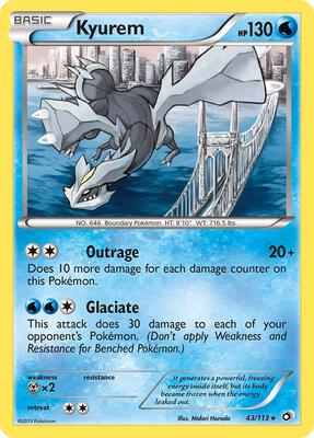 Kyurem card from Legendary Treasures