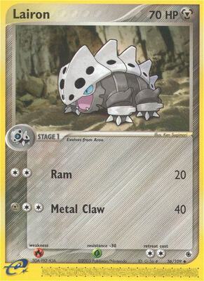 Lairon - 36/109 card from EX Ruby and Sapphire