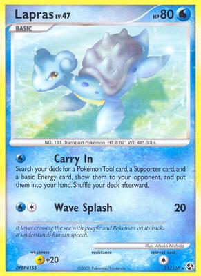 Lapras card from Great Encounters