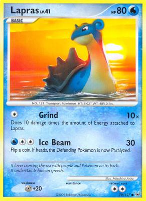 Lapras card from Platinum