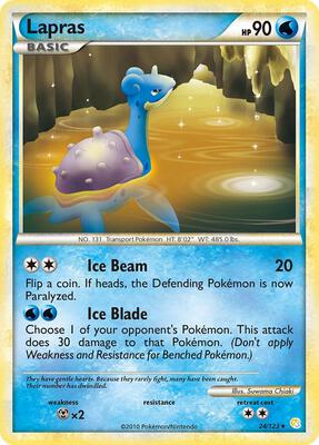 Lapras card from HeartGold SoulSilver