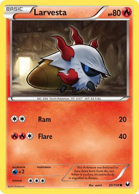 Larvesta (20) card from Dark Explorers