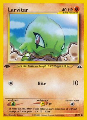 Larvitar card from Neo Discovery