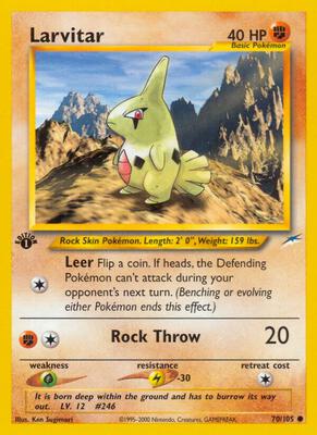 Larvitar card from Neo Destiny