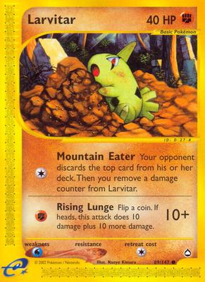 Larvitar card from Aquapolis