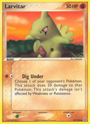 Larvitar card from EX Emerald
