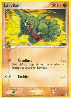 Larvitar card from EX Unseen Forces