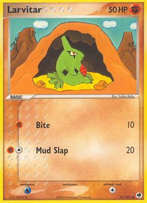 Larvitar card from EX Dragon Frontiers