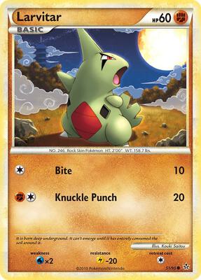 Larvitar (51) card from Unleashed
