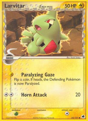 Larvitar (Delta Species) card from EX Dragon Frontiers