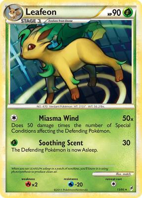Leafeon card from Call of Legends