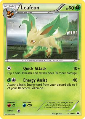 Leafeon card from Dark Explorers