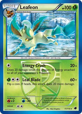 Leafeon (Team Plasma) card from Plasma Freeze