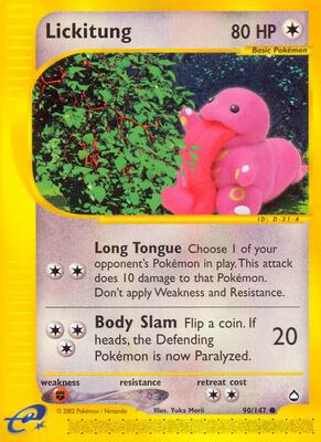 Lickitung card from Aquapolis