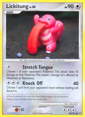 Lickitung card from Platinum