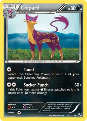 Liepard card from Black and White