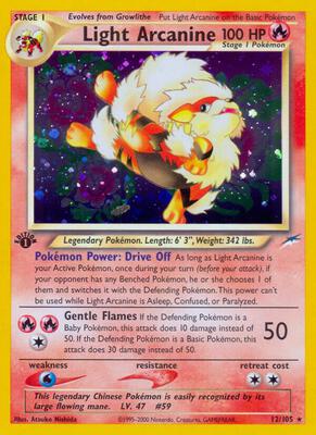 Light Arcanine card from Neo Destiny
