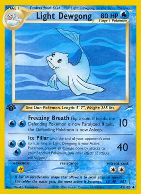 Light Dewgong card from Neo Destiny
