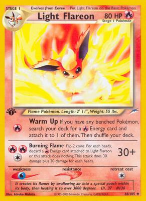 Light Flareon card from Neo Destiny