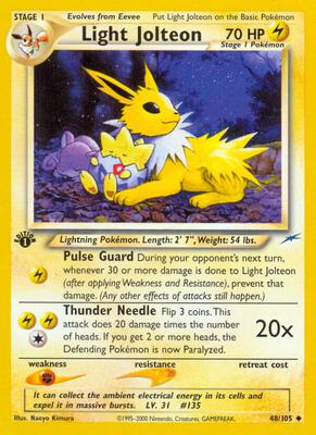 Light Jolteon card from Neo Destiny