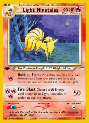 Light Ninetales card from Neo Destiny