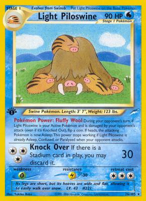 Light Piloswine card from Neo Destiny