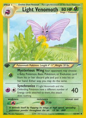 Light Venomoth card from Neo Destiny