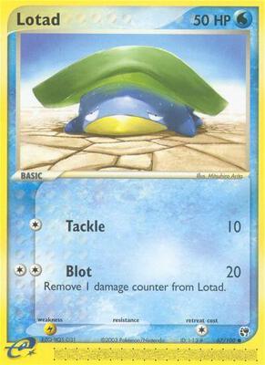 Lotad - 67/100 card from EX Sandstorm