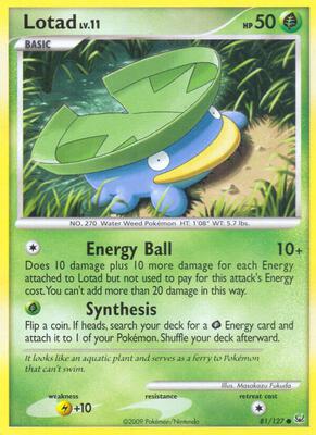 Lotad card from Platinum