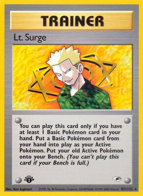 Lt. Surge (101) card from Gym Heroes