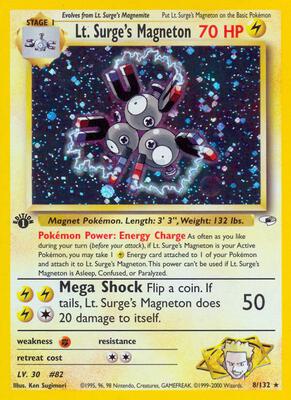 Lt. Surge's Magneton card from Gym Heroes