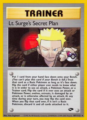 Lt. Surge's Secret Plan card from Gym Challenge