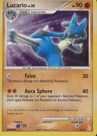 Lucario card from DP Trainer Kit: Manaphy & Lucario