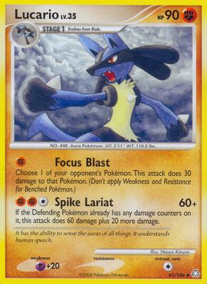 Lucario card from Legends Awakened