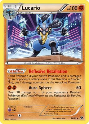 Lucario card from Next Destinies