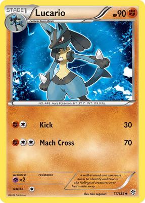 Lucario (77) card from Plasma Storm
