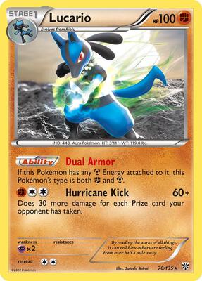Lucario (78) card from Plasma Storm