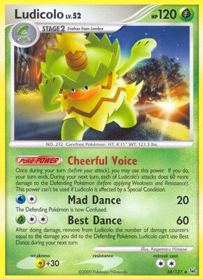 Ludicolo card from Platinum