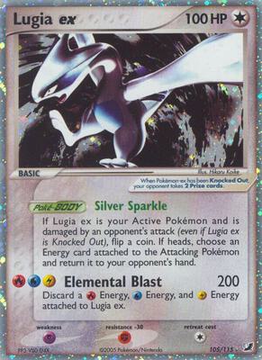 Lugia ex card from EX Unseen Forces
