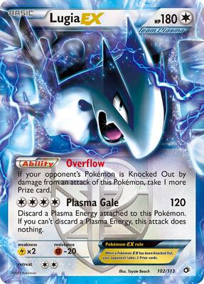 Lugia EX (Team Plasma) card from Legendary Treasures